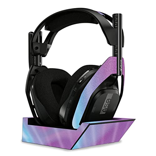 Image of MightySkins Glossy Glitter Skin Compatible with Astro A50 Wireless Headphones + Base Station (Gen 4) - Purple Fog | Protective, Durable High-Gloss Glitter Finish | Easy to Apply | Made in The USA