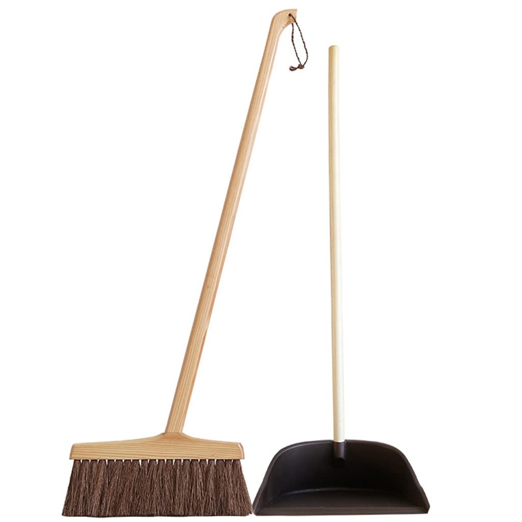 dustpan and brush, Kitchen Wooden Broom Brush Long Handle Floor Natural Plant Dustpan Lobby Pet Hair Sweep Recogedor Clean Product
