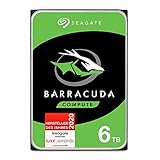 Seagate Barracuda 6TB interne Festplatte HDD, 3.5 Zoll, 5400 U/Min, 256 MB Cache, SATA 6GB/s, silber, FFP, Modellnr: ST6000DMZ03