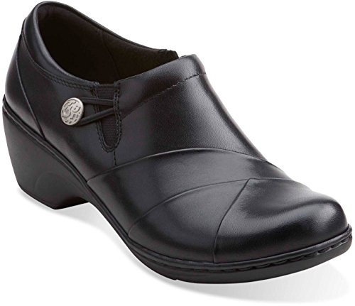 Clarks Clarks Women's Channing Ann Slip-On Loafer, Black Leather, 6 W US