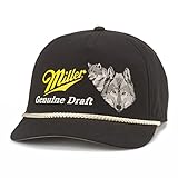 AMERICAN NEEDLE Miller Genuine Draft Beer Canvas Cappy Adjustable Snapback Baseball Trucker Hat (23005A-MGD-BLK)