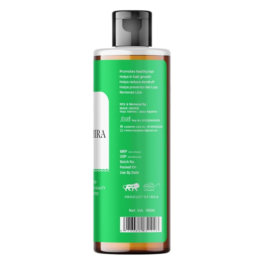 Image of Make Unique Taramira Oil, Cold-Pressed Natural Hair and Skin Oil, Premium Quality, Preservative Free, 100ml