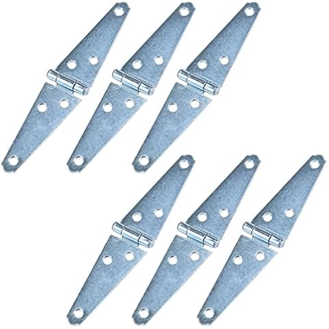 Geesatis 6 Pcs Hinges Heavy Duty Hinge 3 inch Cabinet Closet Latch Door Hinge, with Mounting Screws Cover