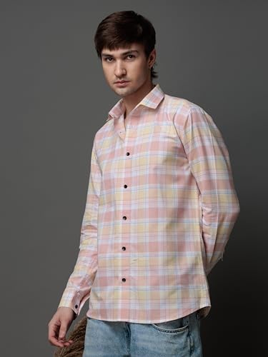 Image of NoseQueen Men's Checked Cotton Shirt | Full Sleeve Regular Fit Casual Shirt for Men | Soft Breathable Checkered Shirt