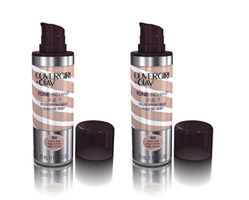 CoverGirl & Olay Tone Rehab 2-in-1 Foundation, Creamy Beige - 1 fl oz (30 ml) - Pack of 2
