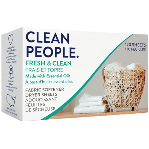 The Clean People Fabric Softener Sheets - Dryer Sheets - Softens & Removes Static Cling - Vegan...