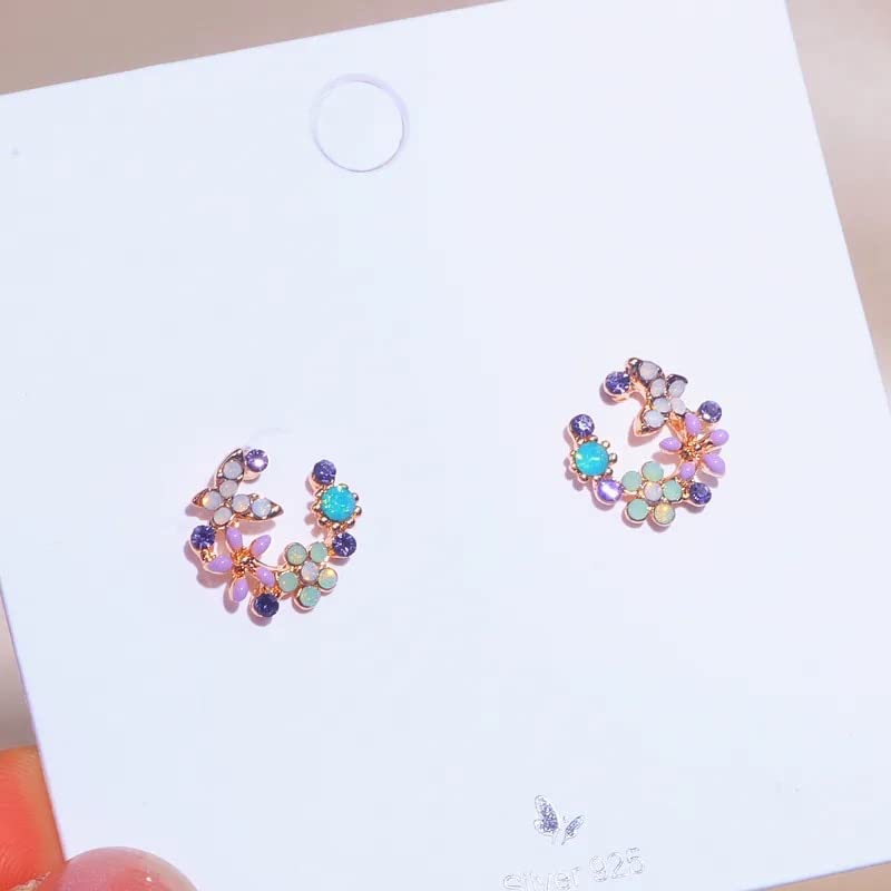 Boucles d'oreilles cristal YXWYXWA en forme de fleur, le cadeau romantique parfait pour femme