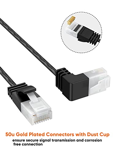 Ultra Slim Cat6A Ethernet Short Cable Od 2.8Mm, Cablecreation Down Angle Lan Super Light Cord, High Speed 10G Utp Network Patch Cable, Internet Wire For Pc,Router,Modem,Printer,Tv Box,Ps5; 0.82Ft/25Cm #TOP6