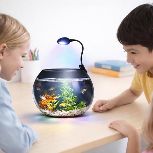 Image of rizopets N6+ Multicolor Aquarium LED Light 6 W | WRGB Spectrum | 3 Lighting Modes | 360 Flexible Arm | Clip-On Lamp for Nano Fish Tanks & Bowls