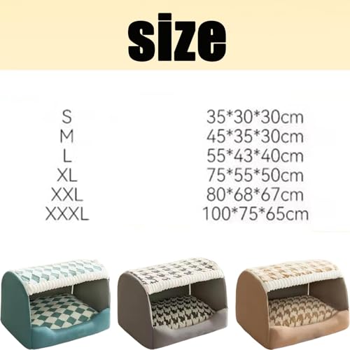 Cozy Dog House Bed Gemütliches Hundehaus Cozy House Dog Bed hundehöhle Indoor höhle Hund Hunde höhlenbett hundehaus für drinnen (grün,XXL)