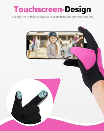 image for FitsT4 Sports Kids Horse Riding Gloves Winter Equestrian Gloves Girls 