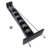 WE Games Shoot the Moon Game, Large 18 inches, Black Stained Solid Wood Board with Metal Ball and Rods, Retro Balancing Game for Family and Bar