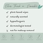 The Honest Company Hydrate + Cleanse Naturally Scented Wipes | Cleansing Multi-Tasking Wipes | 99% Water, Plant Based, Hypoallergenic | Aloe + Cucumber, 60 Count - Image 5