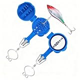HOOK-EZE 4-in-1 Fishing Knot Tying Tool, Treble Hook Covers Keeps Lures Safe, Hook Sharpener, Lure Wraps for Fishing Rod, Line Cutter Accessories Gifts for Anglers Fishermen (MultiPro, Oceanblue)