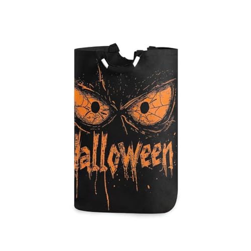 Jihqo Laundry Hamper Basket Halloween Scared Eyes Collapsible Nursery Storage Bin Waterproof Clothing Baskets for Home Bedroom Bathroom Washing Room