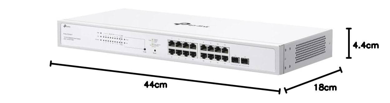 TP-Link Festa FS318GP - Switch Gigabit a 18 porte, 16 porte Gigabit 802.3af/at PoE+, 2 slot SFP Gigabit, budget PoE totale da 150 W, fino a 30 W per porta, gestione cloud gratuita