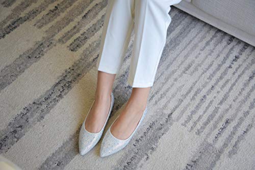 Larosa Rose Sparkly Crystals Rhinestone Comfortable Slip On Point Toe Ballet Flat Shoes for Women Wedding Party Office… - Image 4