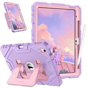 Fintie Funda protectora resistente a prueba de golpes con soporte para niños, compatible con iPad (A16) de 11ª generación de 11 pulgadas (2025), iPad de 10.9 pulgadas (2022), color morado
