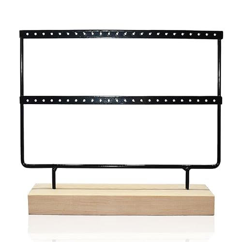 Love de Lavie Earring Stand Holder, Earring Organiser, Earring Display Stand for Hanging Earrings Black (46 Holes & 2 Layers)