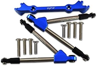 GPM For Traxxas Rustler 4X4 VXL (67076-4) Upgrade Parts Aluminum Front Tie Rods With Stabilizer For C Hub - 11Pc Set Blue