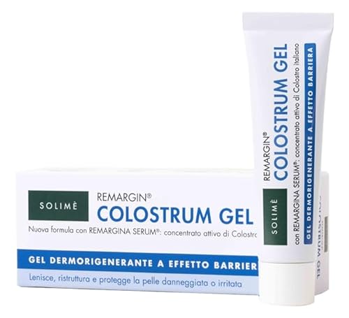 Solimè - Remargin Colostrum Gel, gel dermorigenerante a effetto barriera, lenisce ristruttura e protegge la pelle danneggiata ed irritata - Nuova formula con REMARGINA SERUM - 15 ml