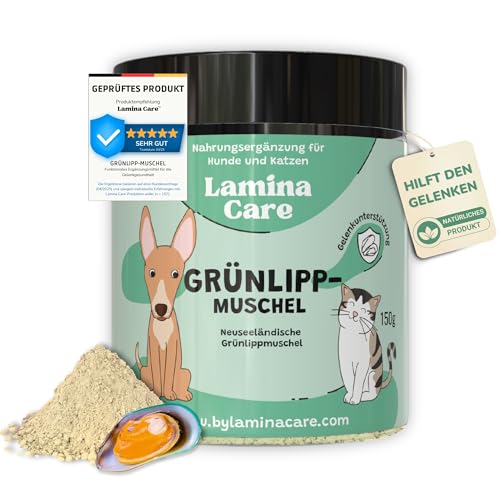 Lamina Care - Grünlippmuschel Hund Pulver zur Stärkung der Gelenke mit Glucosamin und Omega 3 Hund, natürliches Schmerzmittel für Hunde und Katzen, Gelenkpulver für Hunde zur Mobilitätssteigerung
