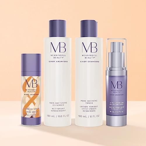 Meaningful Beauty Crème De Serum, Melon Extract Night Moisturizer + Skin Softening Cleanser + Pore Refining Toner + Ultra Lifting & Filling Treatment Melon Extract Day Serum, White #TOP1