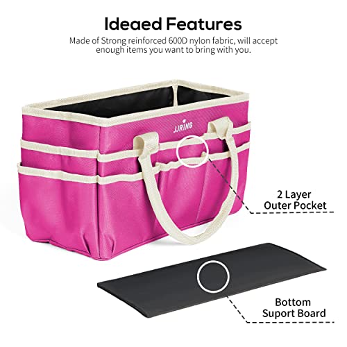 Image of JJRING Craft and Art Tote - 600D Rose Red Nylon Fabric Art Sewing Organizer Bag with Pockets - for Craft, Scrapbooking, Medical, and Office Supplies Storage
