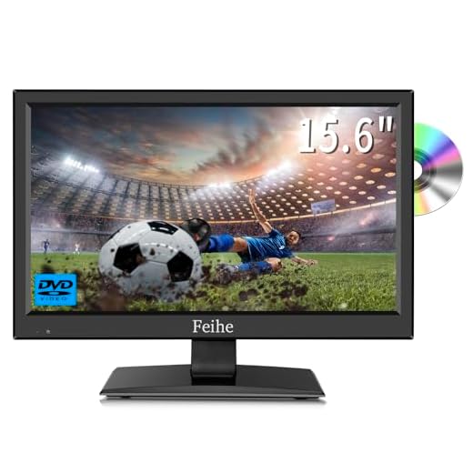 15.6 Inch 1080p LED Flat Screen TV with Built-in DVD Player, FHD Small TV-DVD Combo w/ATSC Tuner/HDMI/USB/AV/VGA Input, Watch Television Anywhere for Kitchen Bedroom RV Camper Truck Caravan Boat