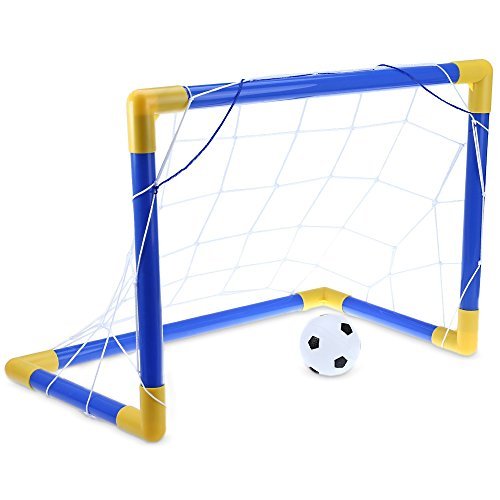 Candora Mini SocCandora Mini Soccer Goal Post Net Set with Pump Kids Sport Toy Easy Fold-Up, 17.7inx13inx10.6in