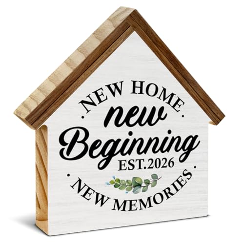 Wooden House Shaped Block Sign