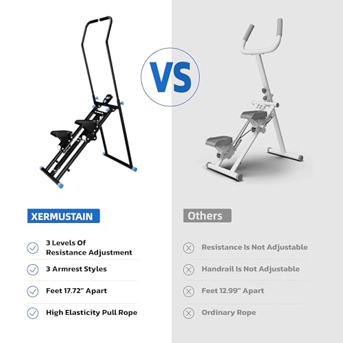 Stair Stepper with Resistance, Home Gym Stair Stepper, Folding Vertical Climber Cardio Exercise Machine, Stair Climber for Full Body Workout with Noise-Free Experience, Adjustable Handlebar & Pedals by XerMustain - Image 3