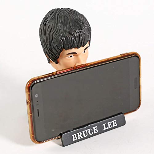 Image of Awestuffs Phone Holder Bobblehead Action Figure for Car Dashboard, Office Desk & Study Table (Pack of 1) (Bruce Lee), Polyvinyl Chloride