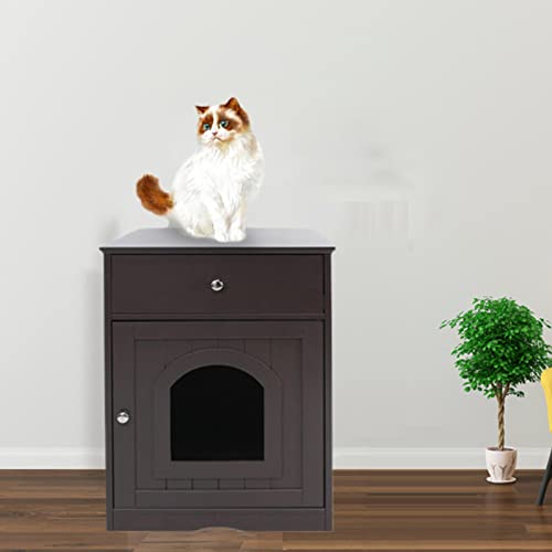 Feer Kitty Litter End Table ， Secret Litter Boxes For Cats Cat House Cat Litter Box Hider ， For Indoor Cats Large #TOP6