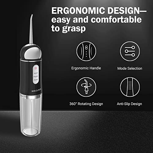 Makjuns Water Dental Flosser Cordless Teeth Cleaner With 3 Modes 4 Jets Rechargeable Ipx7 Waterproof Dental Oral Irrigator For Travel Home Braces - Interstellar Exploration Edition(Black) #TOP2