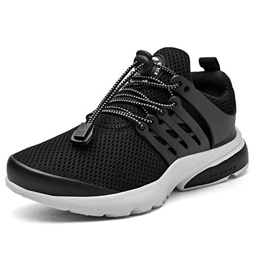 Ziitop Boys Girls Sneakers Kids Running Sports Tennis Athletic Slip On Walking Jogging Shoes Non-Slip Lightweight Breathable Shoes For Little Kids/Big Kids Black cover