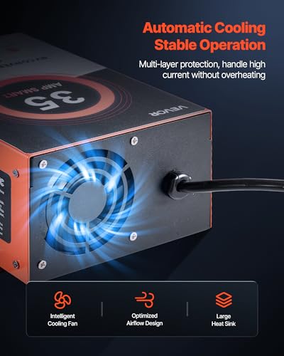 Image of VEVOR RV Power Converter, 35 Amp, 110V AC to 12V DC RV Converter Battery Charger, 4 Stage Smart Charging, 13V to 16.5V Operating Range, Compatible with Lithium Lead Acid Battery, for Camper Trailer