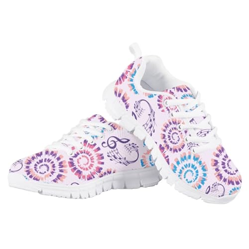 Kids Trainers Sports Running Sneakers Causal Travel Walking Flat Shoes, Purple Music Note