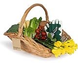 Traditional Heritage Garden Trug - 58cm Wicker Vegetable Foraging Basket with Handle