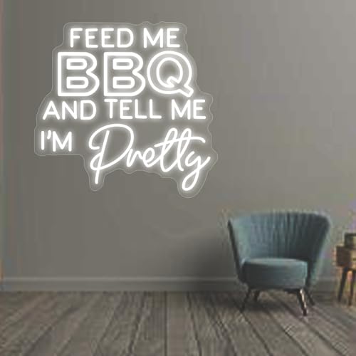 Image of Feed Me Pizza And Tell Me I'm Pretty Neon Sign Custom Restaurant Fast Food TACOS BBQ BURGERS STEAK Led Neon Light Home Wall Decor for Bedroom Bar Pub Kitchen Hotel Party Gift