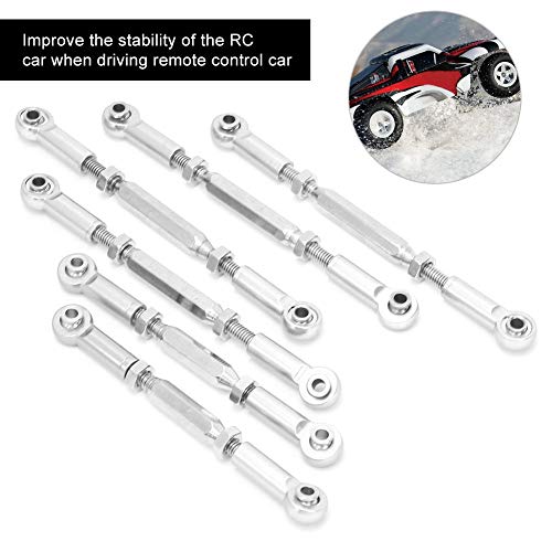 Drfeify 6Pcs Rc Car Pull Rod Set Upgraded Accessories Compatible With Ecx 1/10 2Wd Rc Hobby Car(Silver) #TOP7