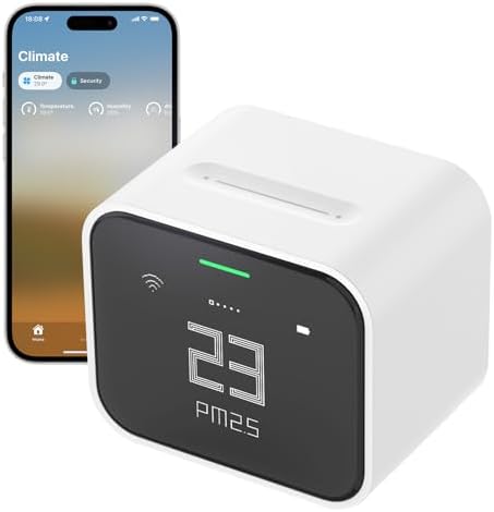 Qingping Air Monitor Lite, Apple HomeKit Compatible Wi-Fi Air Quality Sensor Detects CO2, PM2.5, PM10, Temperature and Humidity