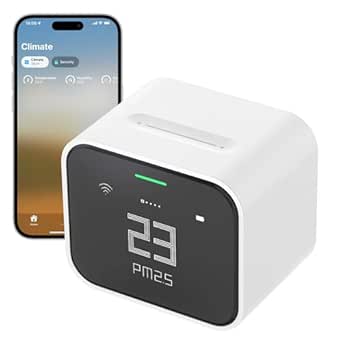 Qingping Air Monitor Lite, Apple HomeKit Compatible Wi-Fi Air Quality Sensor Detects CO2, PM2.5, PM10, Temperature and Humidity