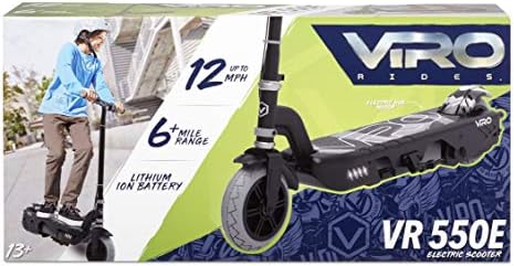 Viro VR 550E Rechargeable Electric Scooter - Durable, High-Performance with LED Lights - Safety-First Design, 40 Minute Runtime - Grey & Black