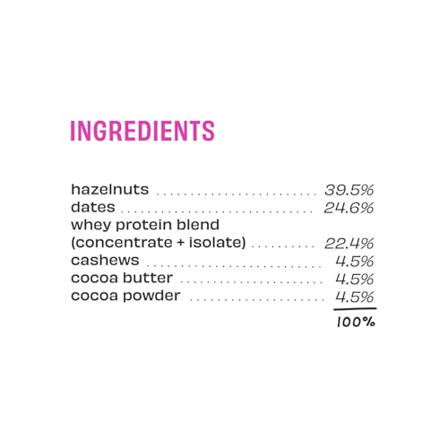 Image of The Whole Truth - High Protein Hazelnut Cocoa 20g Protein Bar - Pack of 5 x 67g each - No Preservatives - No Artificial Flavours - All Natural