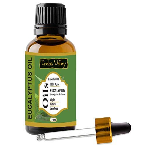 Indus Valley 100% Pure Eucalyptus Essential Oil | Therapeutic Eucalyptus Essential Oil for Aromatherapy | Eucalyptus Essential Oil Helps for Hair & Face Care 15ml