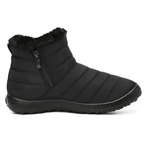 Camfosy Dames Winter Sneeuwlaarzen, Waterdichte Bont Gevoerd Warm Enkellaarsjes Dames Outdoor Platte Wandelschoenen… - Image 6