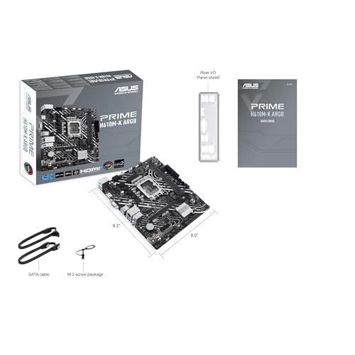 PRIME H610M-K ARGB Scheda madre mATX Intel H610 (LGA 1700), DDR5, PCIe 4.0, slot M.2, Realtek 1 Gb Ethernet, HDMI, VGA, USB 3.2 Gen 1, SATA 6 Gbps, Header indirizzabili Gen 2, Aura Sync - Scheda madre - Immagine 6