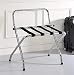 Kings Brand Furniture - Chrome / Black Metal Foldable High Back Luggage Rack