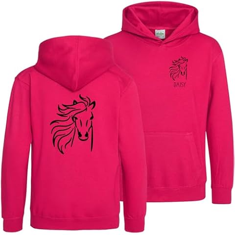 Personalised Horse Head Kids Hoodie for Girls Cover